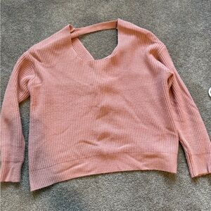 Pink Open Back Women's Sweater